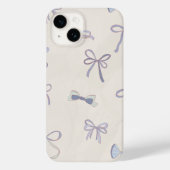 Coques Case-Mate iPhone Elegant Blue Bow Pattern (Verso)