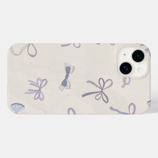 Coques Case-Mate iPhone Elegant Blue Bow Pattern (Verso (horizontal))
