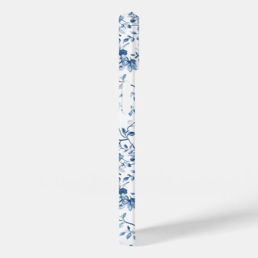 Coques Case-Mate iPhone Elegant Blue French Toile Pattern Monogram Name (Verso / Droite)