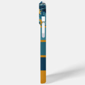 Coques Case-Mate iPhone Élégant Blue Gold moderne Nom personnalisé (Verso / Gauche)