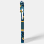 Coques Case-Mate iPhone Élégant Blue Gold moderne Nom personnalisé (Verso / Gauche)