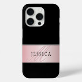 Coques Case-Mate iPhone Elégant Blush Faux Rose Gold | Nom et initiale (Verso)
