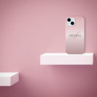 Elégant Blush Faux Rose Gold | Nom et monogramme