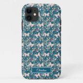 Coques Case-Mate iPhone Élégant Boho Aquarelle Fleur Papillon Monogramme (Dos)