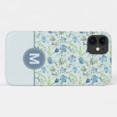 Coques Case-Mate iPhone Elégant Boho bleu vert Aquarelle Fleurs (Dos (Horizontal))