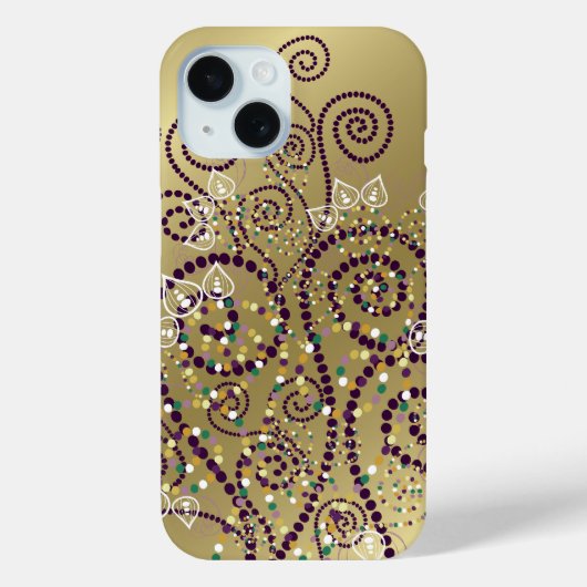 Coques Case-Mate iPhone Elégant Boho Purple Boho Deco Pointes Spirales Art (Verso)