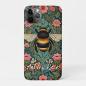 Coques Case-Mate iPhone Elegant boho retro bumblebee spring florals (Dos)