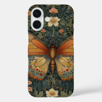 Élégant boho rétro papillon botanique verdure