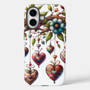 Coques iPhone 16 Élégant Boîtier de téléphone à croquis à branche f