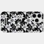 Coques Case-Mate iPhone Élégant boîtier de téléphone à motif floral noir (Verso (horizontal))
