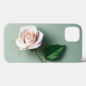 Coques Case-Mate iPhone Élégant Botanique de Rose blanche (Verso (horizontal))