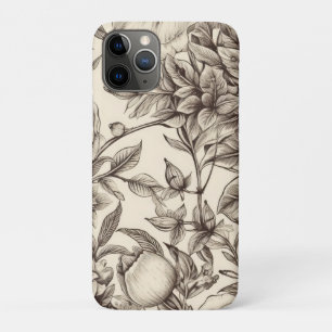 Case-Mate iPhone Case Élégant botanique sépia avec florales superposées