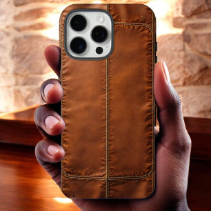 Coques iPhone 16 Pro Max Elégant bouclier en cuir pour