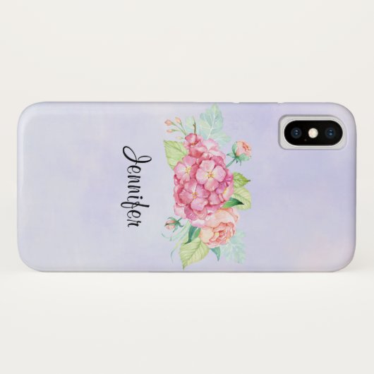 Coques Case-Mate iPhone Elégant Bouquet de fleurs rose (Dos (Horizontal))