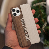 Coques Case-Mate iPhone Elégant Brown Bois Texture Style Moderne Monogramm