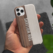 Coques Case-Mate iPhone Elégant Brown Bois Texture Style Moderne Monogramm