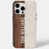 Coques Case-Mate iPhone Elégant Brown Bois Texture Style Moderne Monogramm (Verso)