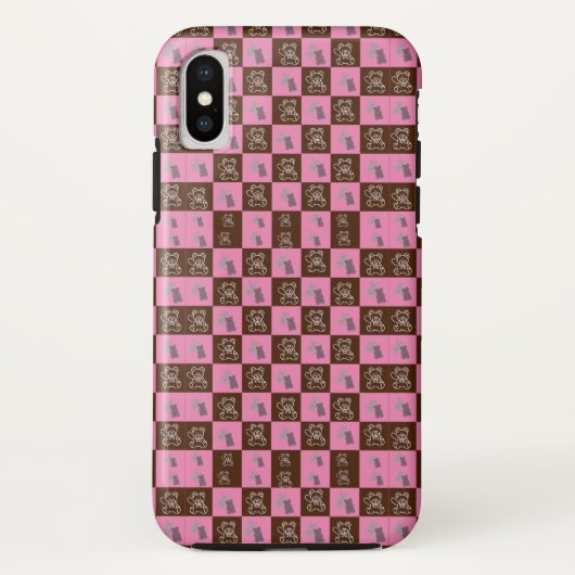 Coques Case-Mate iPhone Élégant Brown et rose (Dos)