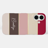 Coques Case-Mate iPhone Elégant brun roux Bleu Stripes de couleurs personn (Verso (horizontal))