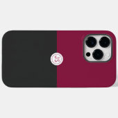 Coques Case-Mate iPhone Elegant Burgundy and Black Monogram (Verso (horizontal))