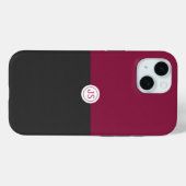 Coques Case-Mate iPhone Elegant Burgundy and Black Monogram (Verso (horizontal))