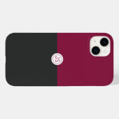 Coques Case-Mate iPhone Elegant Burgundy and Black Monogram (Verso (horizontal))