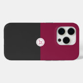 Coques Case-Mate iPhone Elegant Burgundy and Black Monogram (Verso (horizontal))