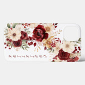 Coques Case-Mate iPhone Elegant Burgundy Flowers (Verso (horizontal))