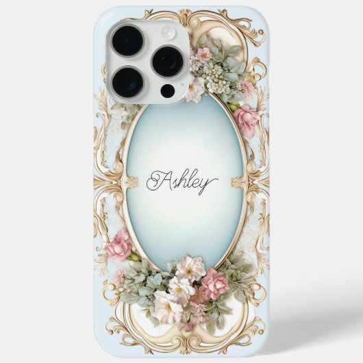 Coques Case-Mate iPhone Elégant cadre de Filigree Or Fleurs Victoriennes (Verso)