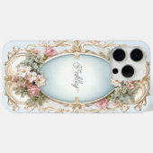 Coques Case-Mate iPhone Elégant cadre de Filigree Or Fleurs Victoriennes (Verso (horizontal))