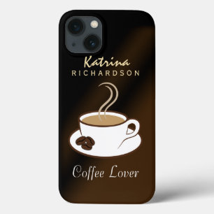 Case-Mate iPhone Case Élégant café Lover Steaming Cup et haricots dur