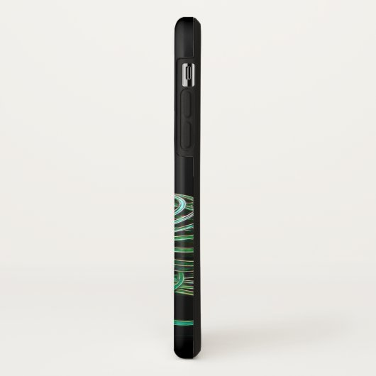 COQUES Case-Mate iPhone ÉLÉGANT CAPILLON EN VERT, MONOGRAMME DE JADE (Dos/Gauche)