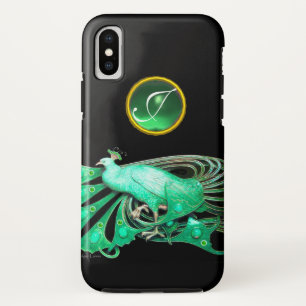 COQUES POUR iPhone ÉLÉGANT CAPILLON EN VERT, MONOGRAMME DE JADE