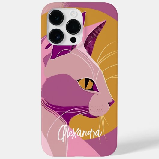Coques Case-Mate iPhone Élégant chat violet (Verso)