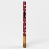 Coques Case-Mate iPhone Elégant Cheetah Or Bourgogne Monogramme Métallique (Dos/Droite)