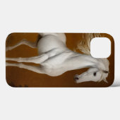 Coques Case-Mate iPhone Élégant cheval blanc (Verso (horizontal))