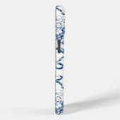 Coques Case-Mate iPhone Élégant Cheval Hydrangea Bows Dusty Blue Nom (Verso / Droite)