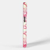 Coques Case-Mate iPhone Élégant Cheval Hydrangea Bows Rouge Blanc avec nom (Verso / Droite)