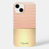 Coques Case-Mate iPhone Élégant Chic Gold Stried (Verso)