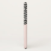 Coques Case-Mate iPhone Élégant chic moderne noir rose clé grecque Monogra (Dos/Gauche)