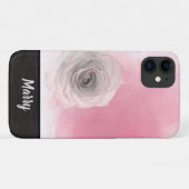 Coques Case-Mate iPhone Élégant Chic Monogramme Nom Rose Rose élégant (Dos (Horizontal))