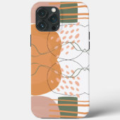 Coques Case-Mate iPhone Élégant chic Motif abstrait rose vert esthétique (Verso)