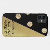Coques Case-Mate iPhone Élégant Chic Points Noirs Or - Message Motivationn (Dos (Horizontal))