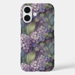 Coques iPhone 16 Elégant chic pourpre pourpre chic aquarelle fleuri