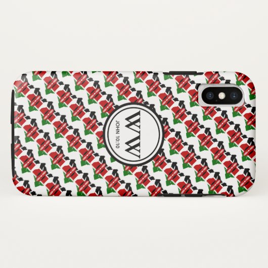 Coques Case-Mate iPhone Élégant Christian KENYA Monogramme (Dos (Horizontal))