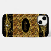 Coques Case-Mate iPhone Élégant Classeux Léopard Or Noir (Verso (horizontal))