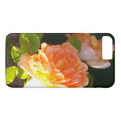 Coques Case-Mate iPhone Elégant classique pêche orange rose floral (Dos (Horizontal))