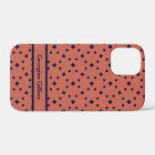 Coques Case-Mate iPhone élégant classique vieux rose bleu foncé (Verso (horizontal))
