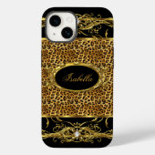 Coques Case-Mate iPhone Elégant Classy Gold Leopard Black (Verso)