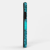 Coques Case-Mate iPhone Elégant Classy Turquoise Bleu Parties scintillant  (Dos/Droite)
